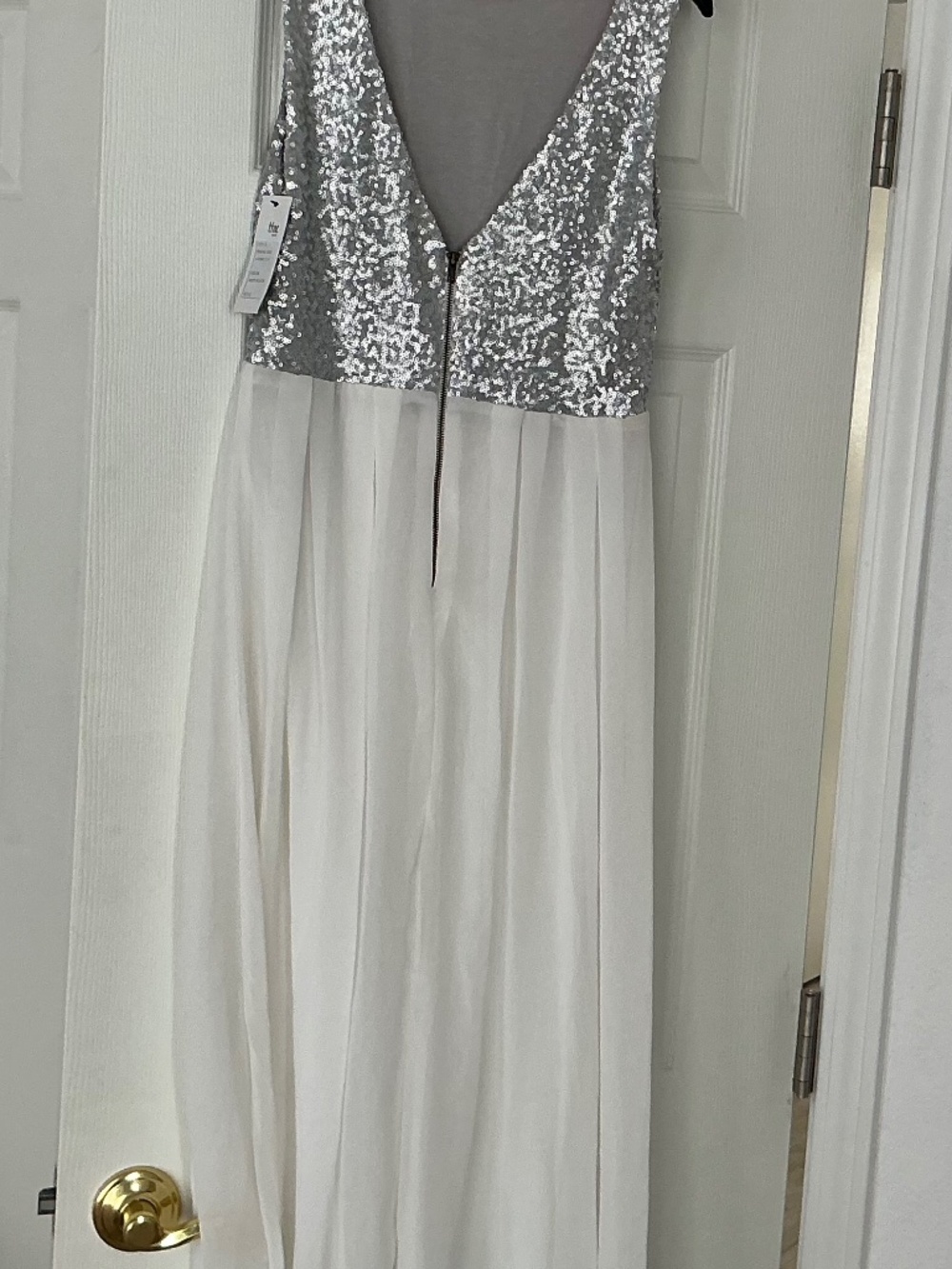 TFNC London midi dress. Floaty lined skirt and sequined bodice size small